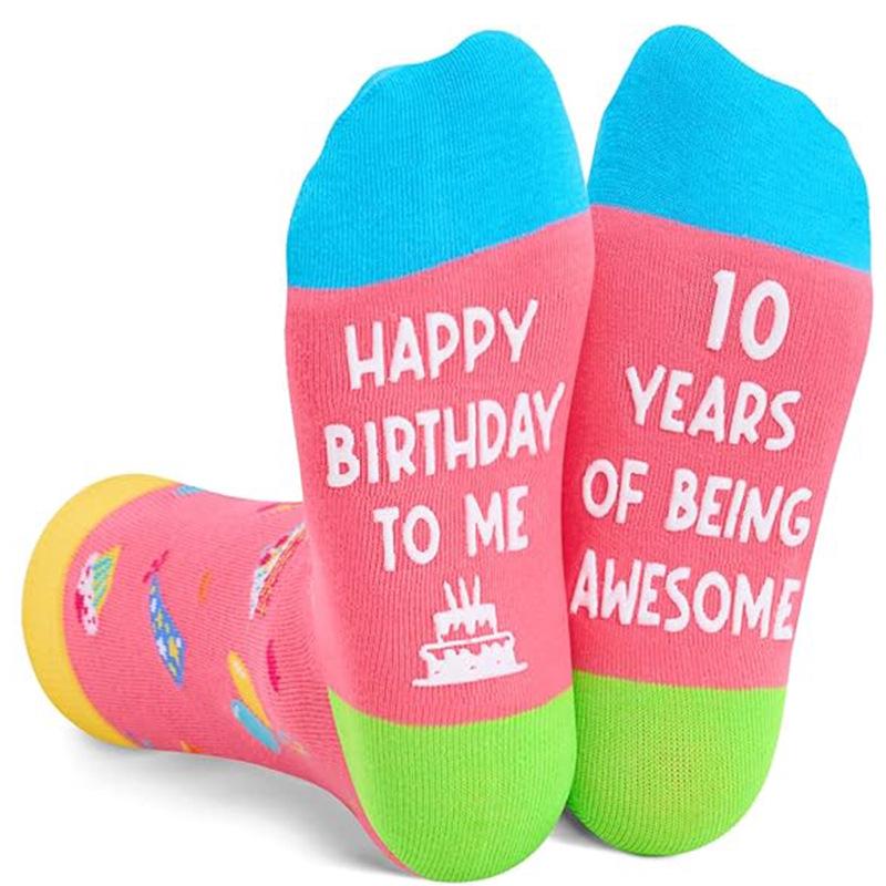 

Креативные хлопковые гольфы с надписью и противоскользящими точками One Size