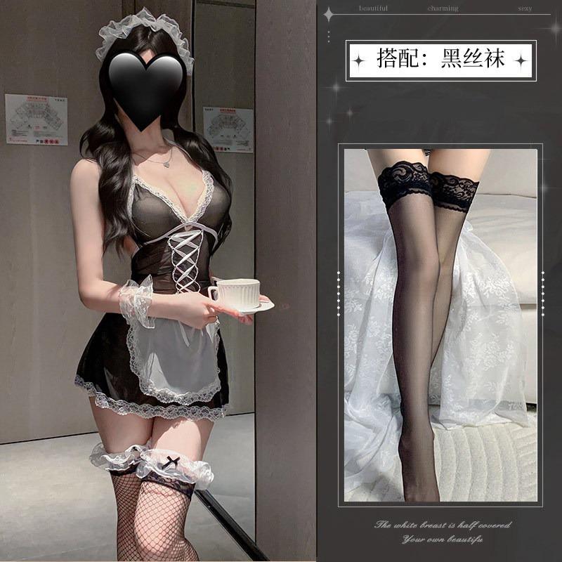 Sex lingerie sexy pure desire pajamas sexy mesh perspective maid cosplay suit uniform female cuddly