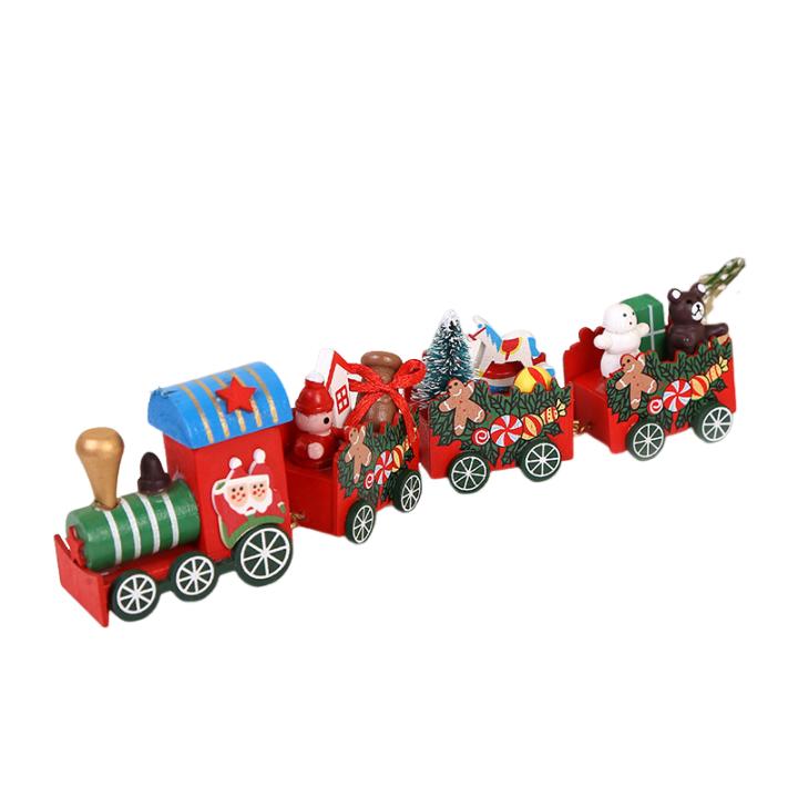 Christmas Train Decorations Children's Holiday Gifts Window Displays Desktop Ornaments Wooden Small Gifts Christmas Train Wooden