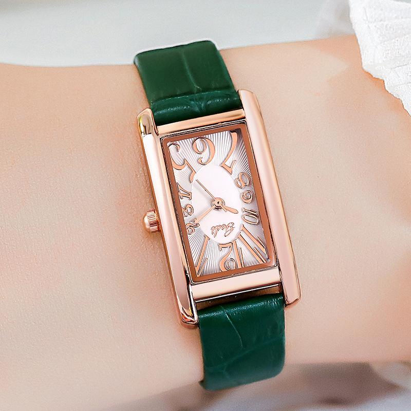 Ladies Belt Watch Fashion Retro Rectangle Casual Student Digital Quartz Watch