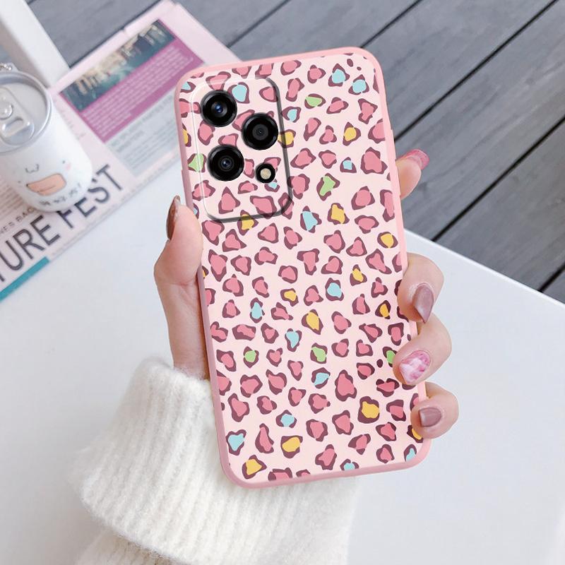 For Honor 200 90 400 Pro Lite Phone Case Brown Leopard Print Soft Silicone TPU Cover Colorful Marble Fundas Coque Shell Bumper