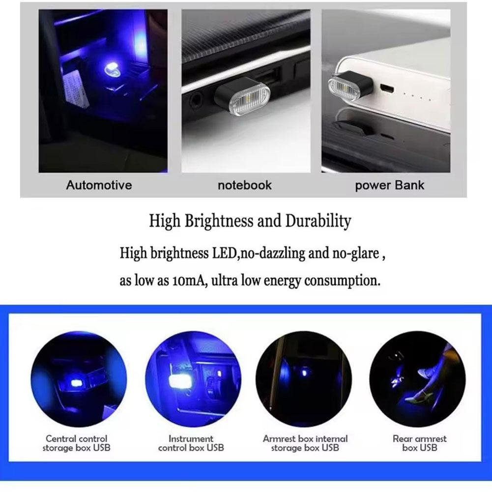 Mini USB Car Light Colorful Night Ambient Lights Auto Lamp Decorative Atmosphere Interior LED J9Z7