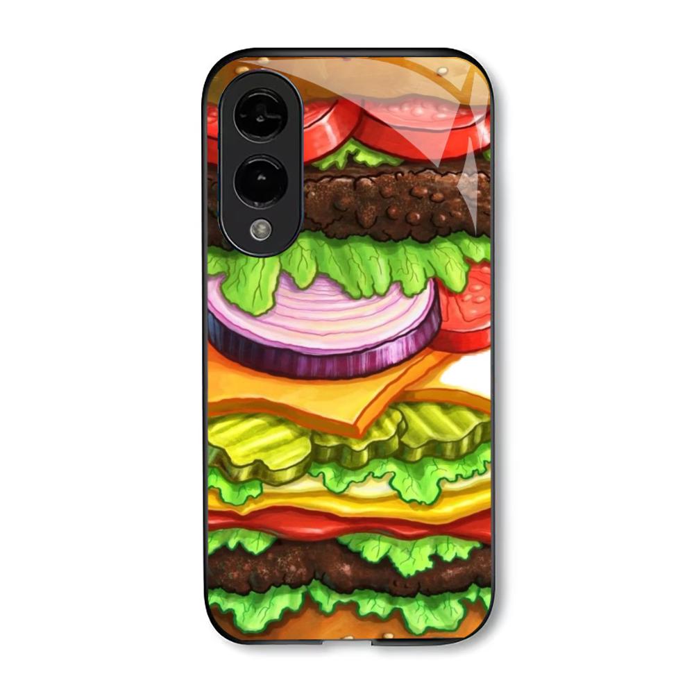 Super Burger Schutz Hülle Exquisite High-End Handyhülle Glas Handyhülle für Samsung Galaxy S26 S25 S24 S23 S22 S21 FE, Ultra, Plus