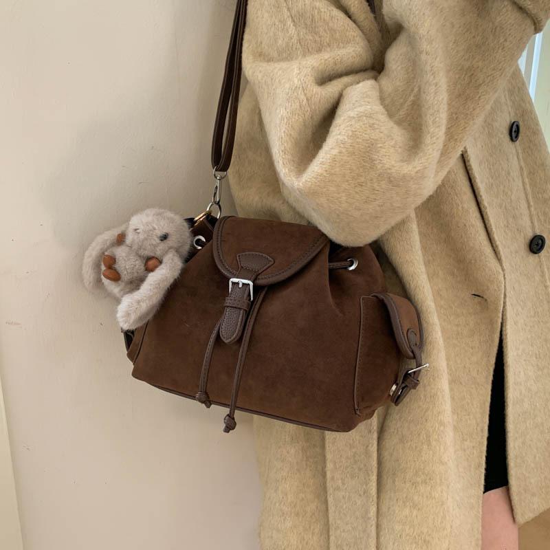 Autumn and Winter Retro Suede Women's Backpack 2025 New Large-capacity Commuting Backpack Student Class Schoolbag