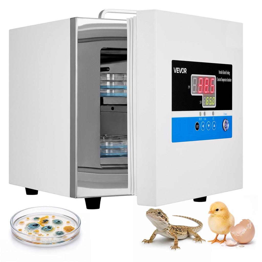 VEVOR Laboratory Incubator 1.6 Gal / 6 L Microbiological Lab Incubator, For Petri Dishes