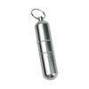 1pc Waterproof Cigarete Case Silver Aluminum Alloy Cigarette Box Pill Toothpick Capsule Holder with Keychain Mens Gift