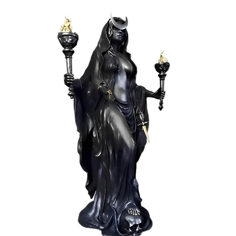 Goddess Statue Antique Finish Statue Resin Wizard Goddess Sculpture Art Garden Ornament Halloween Home Decor Sculpture