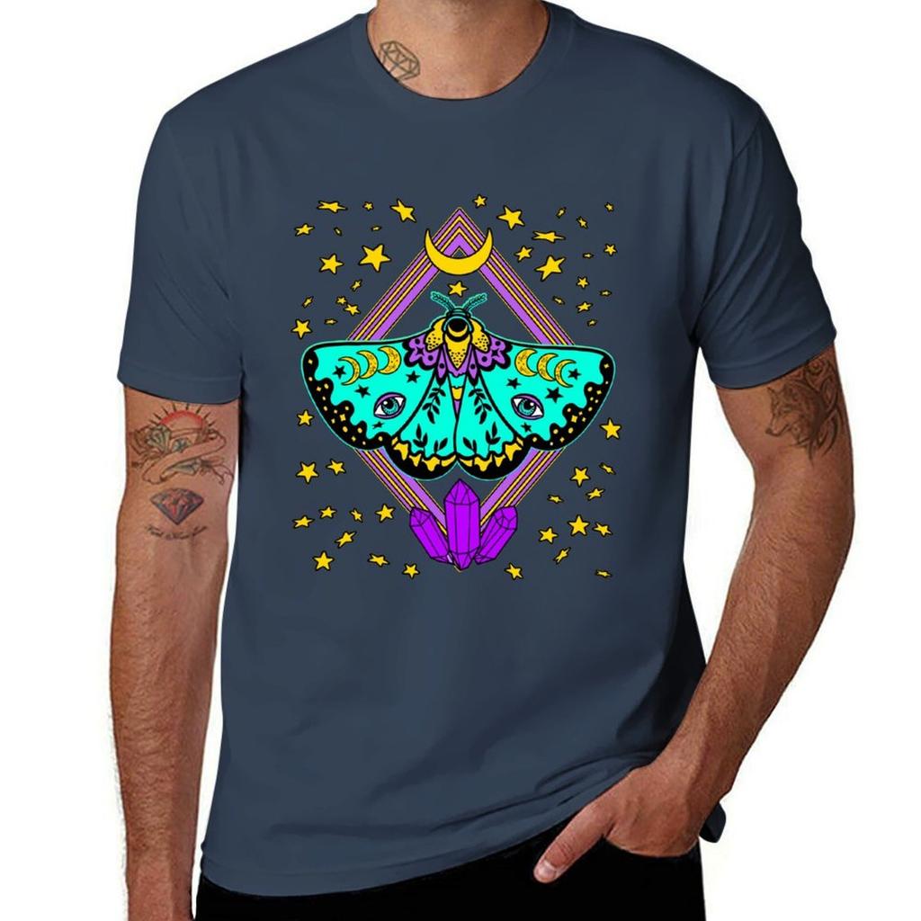 Mystisches Motten Schmetterling Mond Goblincore T-Shirt Lässiges Arbeits-T-Shirt