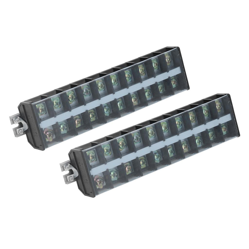 Pair 660V 100A Dual Rows Wire Terminal Block Screw Barrier Strip for Power Distribution Systems T10010