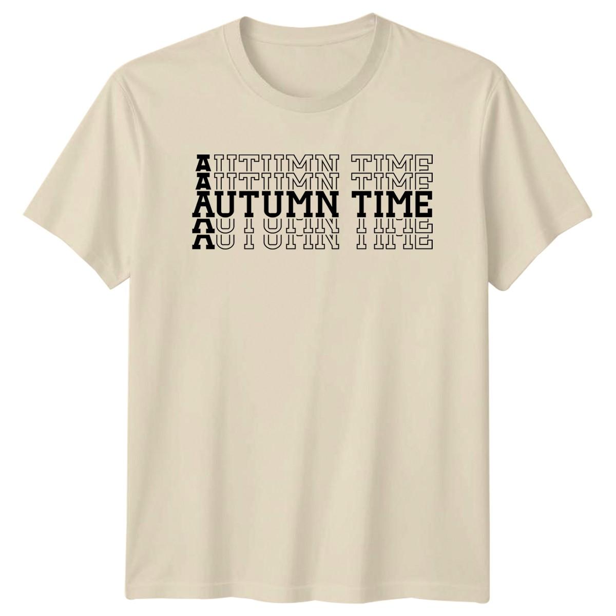 Autumn Time T-Shirt College Typography Fall Season Design Gift For Him And Her XXXXL