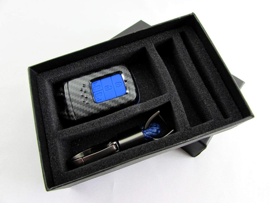 BRIGHTZ Carbon Fiber Smart Key Case for Honda Odyssey Hybrid Blue Fits Honda Odyssey Honda Honda Smart Key (RC4) - [KEY-CASE-034] - Hybrid, Odyssey,