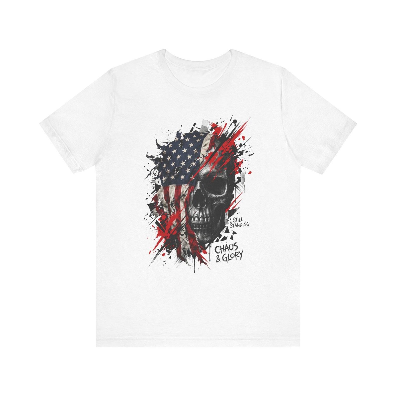 American Flag Skull Tee | Chaos & Glory Graphic T-Shirt S