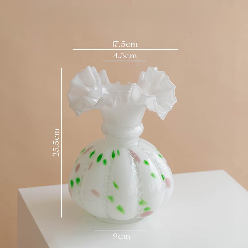 Handmade Colorful Glass Basket Vase Modern Minimalist Decor for Living Room Table Water Cultivation