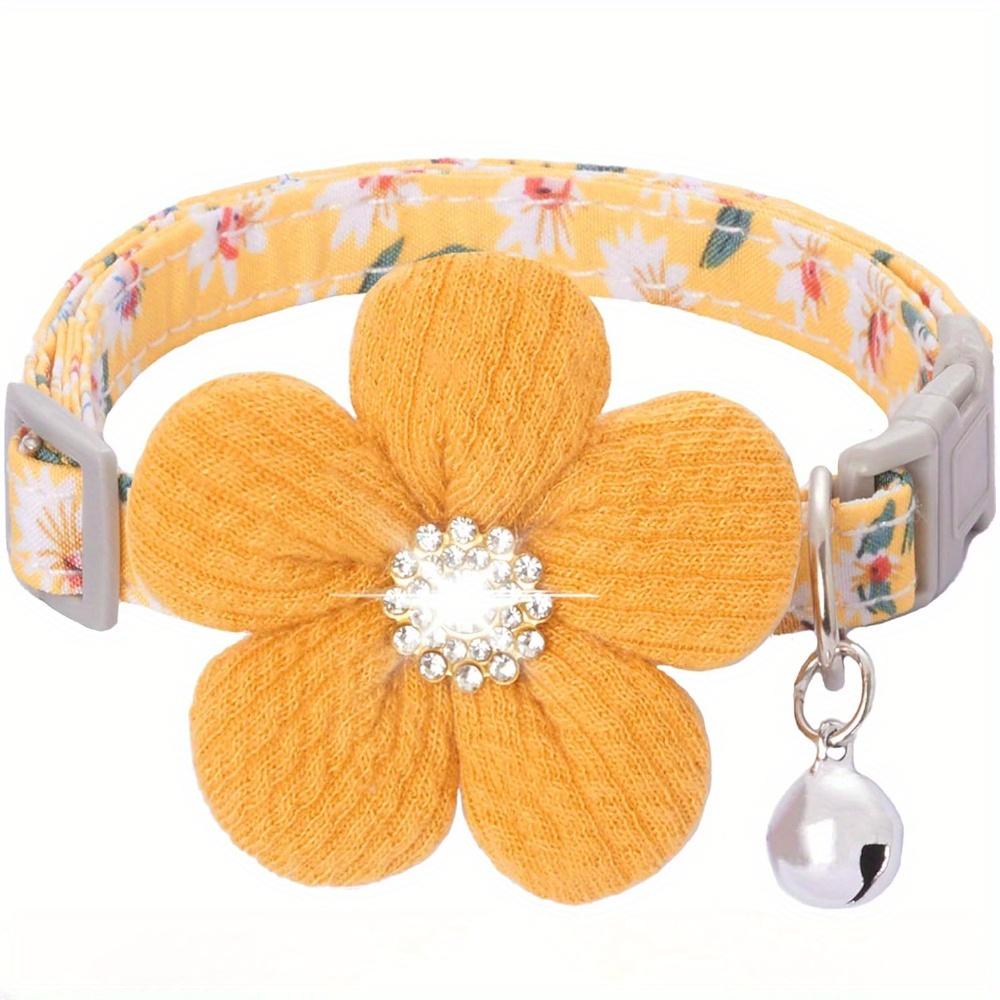 

Small Dog Collar with Flower, Puppy Collar for Girl Dog Collars for Small Dogs Cute Dog Collar with Bell, Adjustable Length XS（old） жёлтый