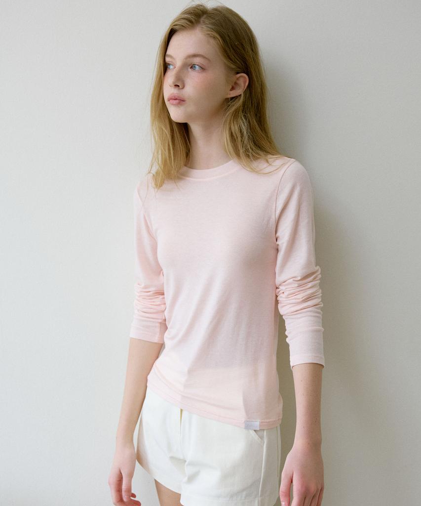 LETTER FROM MOON Letters Routine Long Sleeve T-Shirt (Pink)