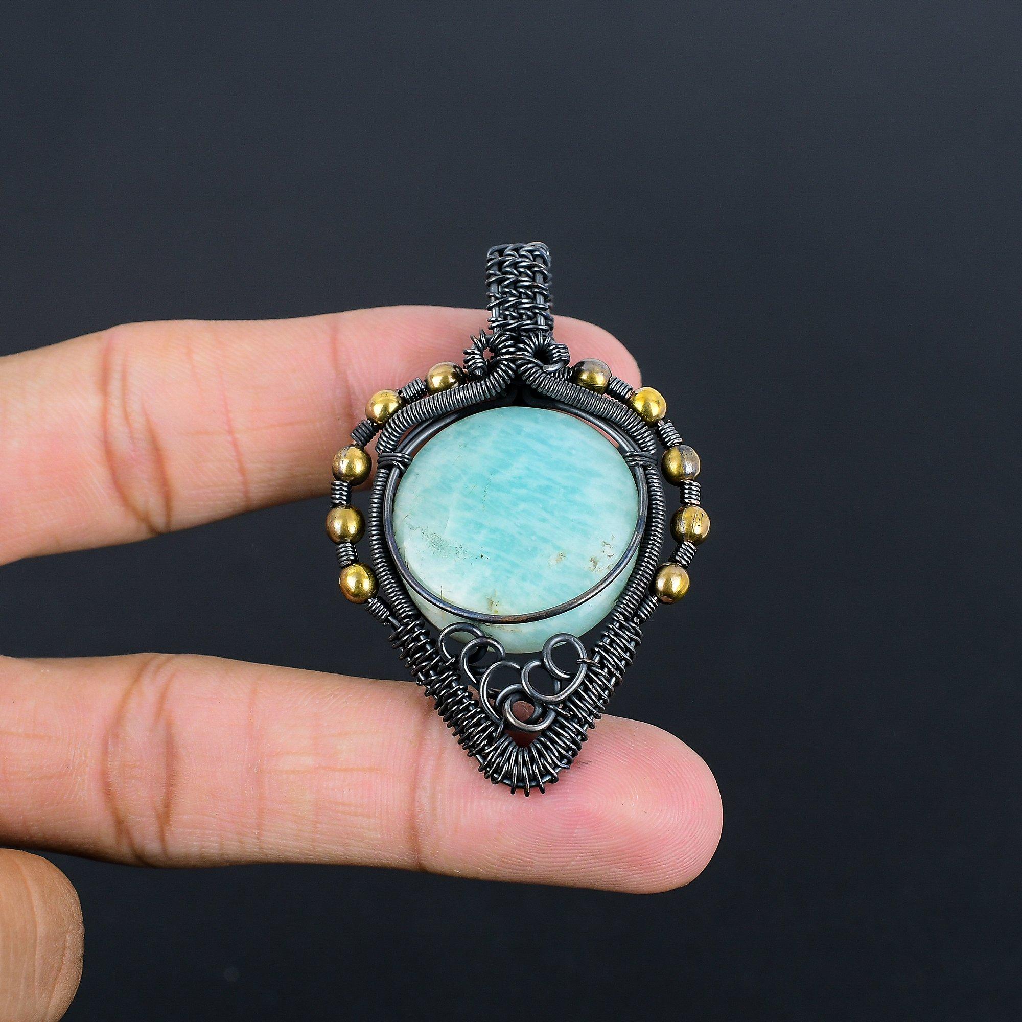 

Golden Sheen Obsidian 999 Copper Wire Wrapped Pendant, Handmade Gemstone Pendant Jewelry, Gifts For Wife Brand New Pendant 2.28 Inches