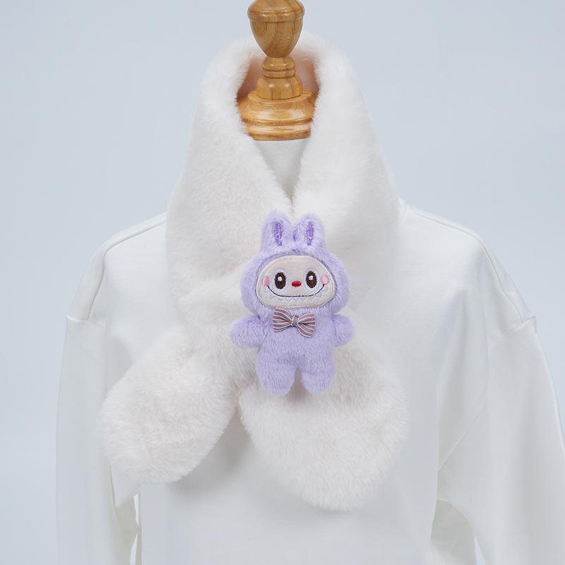 Plüsch-Winter-Schal im koreanischen Stil, Süßer und warmer Nackenschutz für Mädchen und Schülerinnen