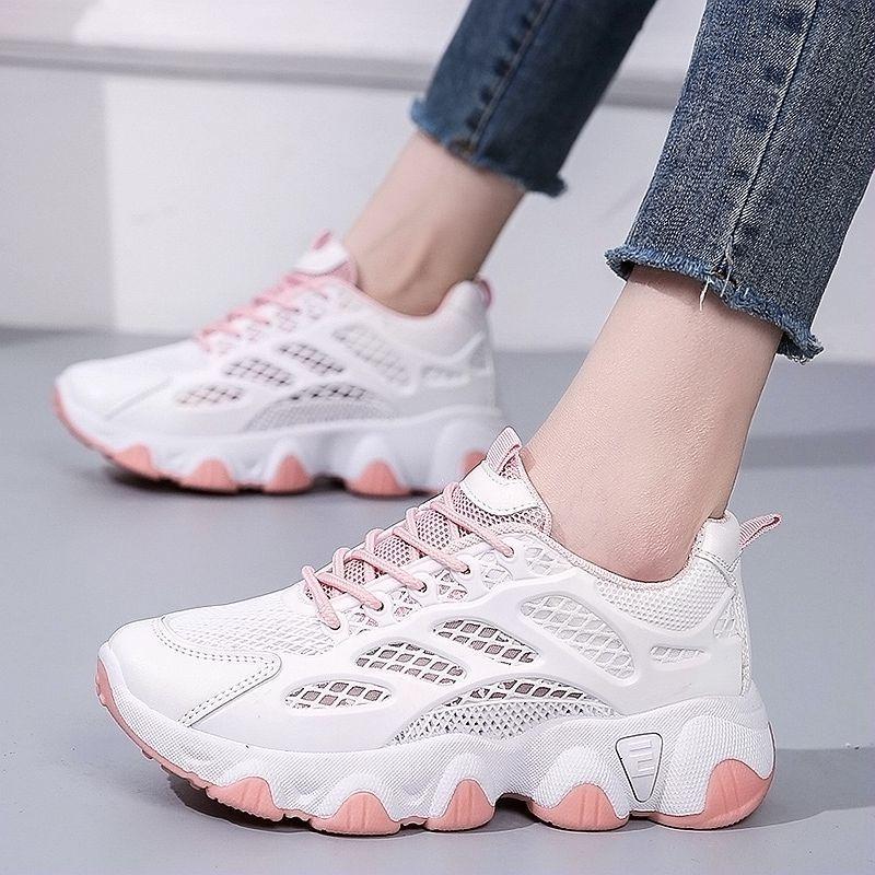 Lace Up Whit Women's Mesh Breathable Shoes High on Platform Ladies Footwear Summer Aesthetic New In Arrival 2025 Sale Casual 39