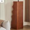 Solid Wood Irregular Five-Drawer Cabinet with Bead Design - Unique Living Room Storage Shelf