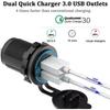 Auto Schnellladeadapter 60W Dual QC 3.0 Dual USB Schnell-Autoladebuchse 12V/24V Wasserdicht mit Schalter Auto Stromausgang