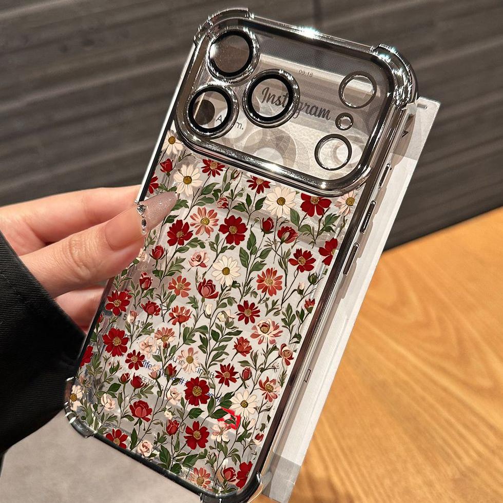 Phone Case For Xiaomi Note 15 14 13 Pro Plus 5G 12 11 11S 4G Redmi 15C 15 14C 12C 10C Plating Cute Clear Daisy Shockproof Cover