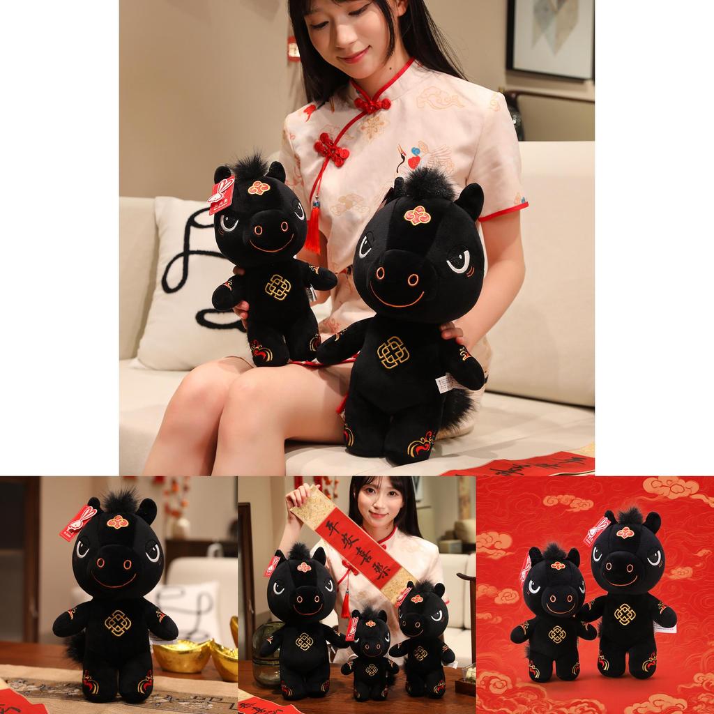 Traditional Year Of The Horse Plush Toy With Ultra Soft Short Pile For Celebrations And Gifts
