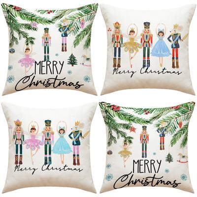 Nutcracker Pillow Case Christmas Series Combination Set Square Pillow Case Living Room Sofa Pillow