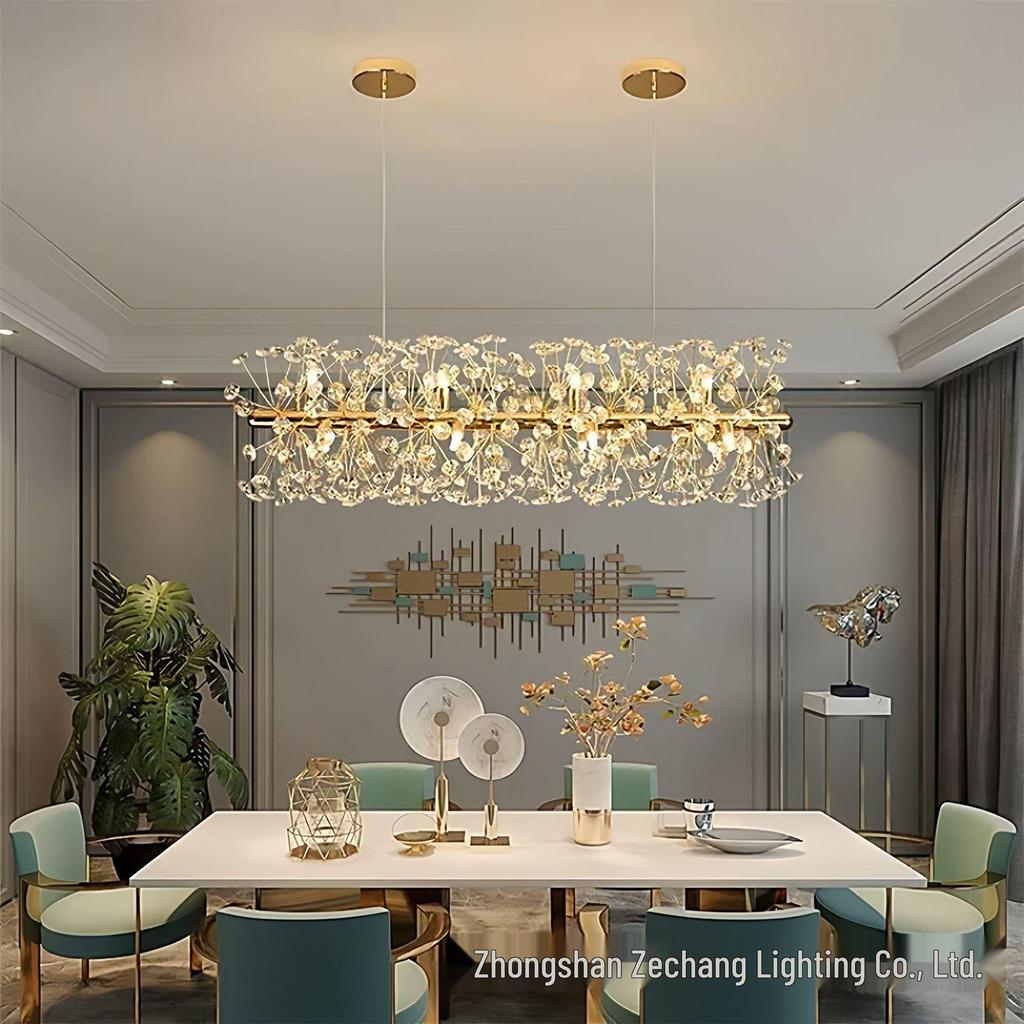 Nordic Dandelion Crystal Pendant Light for Living Room, Bedroom & Bar - Luxurious Creative Style Lighting
