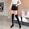 2024 Women's High-Waisted Black Shorts - New Niche Design, Zipper, Casual, Versatile, Korean Style Hot Pants