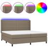 VidaXL Sommier à Lattes de Lit avec Matelas et LED, Lit Rembourré avec Tête de Lit, Lit Double, Lit Adulte de Chambre, 3138425