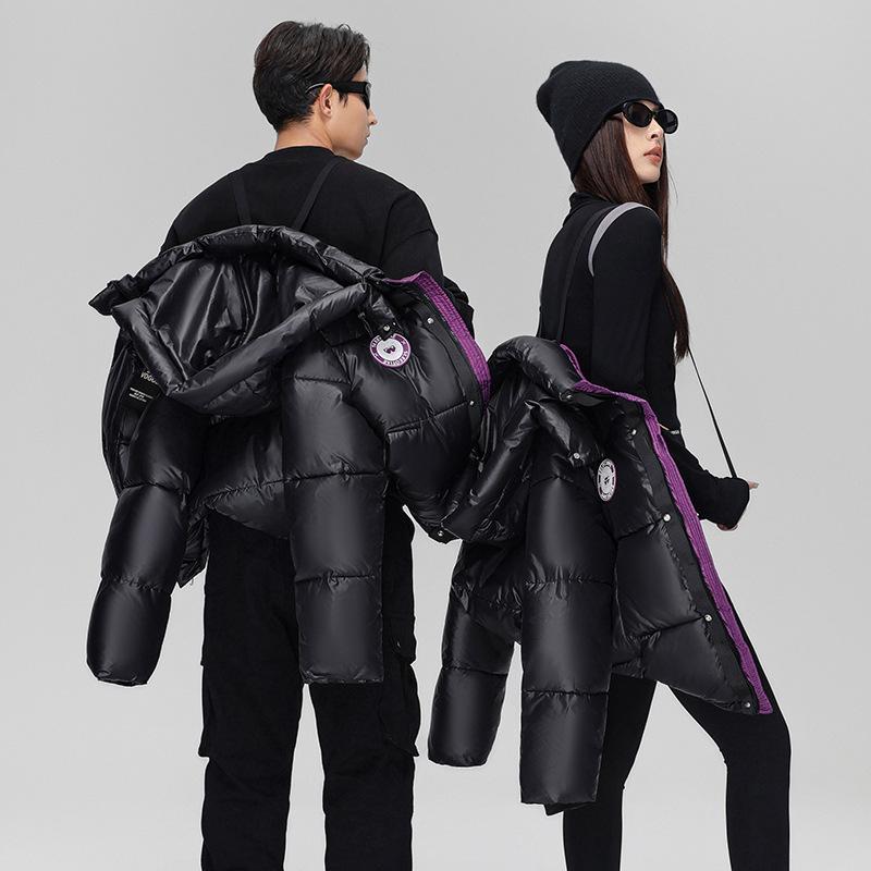 

Winter new men s and women s same stand-up collar couple s classic warm purple gold short cotton clothes hooded anti-fashion jacket XXL-150-87.5 kg