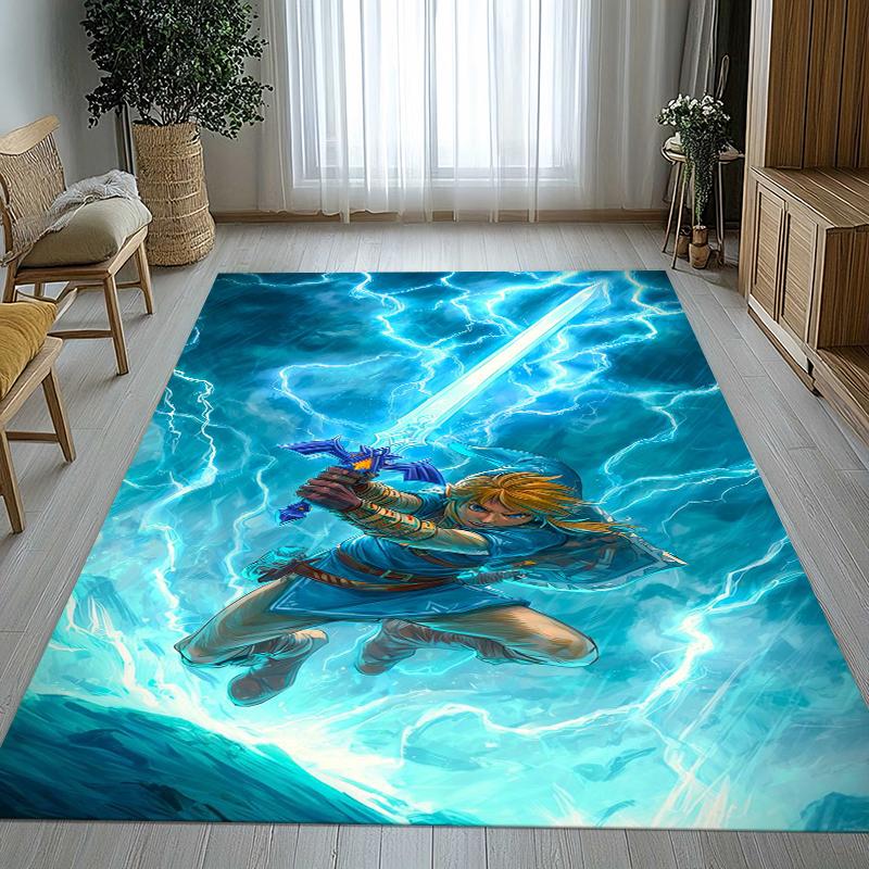 Retro Z-Zelda Cartoon Link Games Living Room Non-Slip Area Rug Soft Carpet for Bedroom Kids Playroom Sofa,Home Decor Doormat