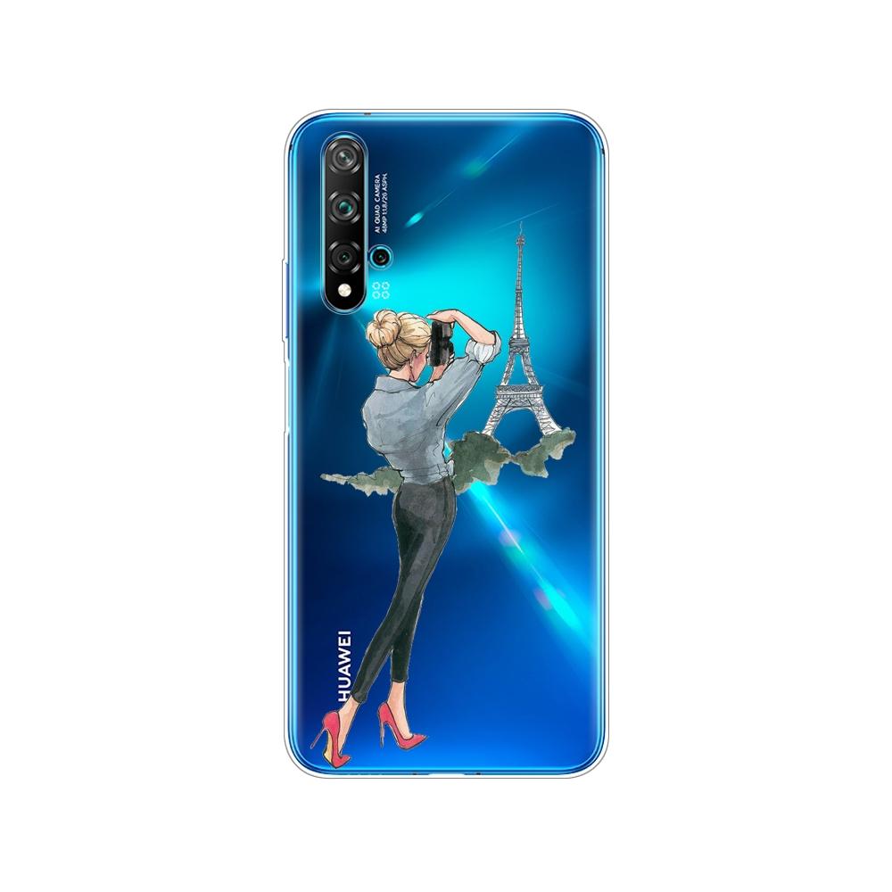 Dla Huawei Nova 5T Case miękka TPU tylna silikonowa obudowa telefonu dla Nova5T 5 T YAL-L21 6.26 ''fundas coque zderzak