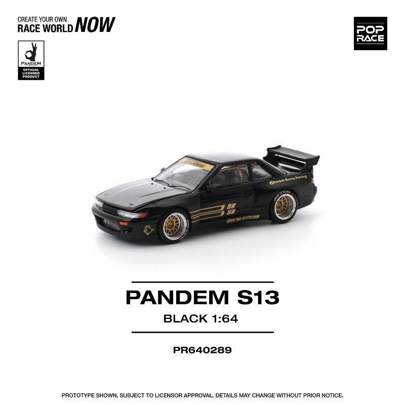 POP RACE 1:64 Nissan Pandem S13 Черный S43-03 Литой Автомобиль из Сплава Коллекция Подарок Украшение