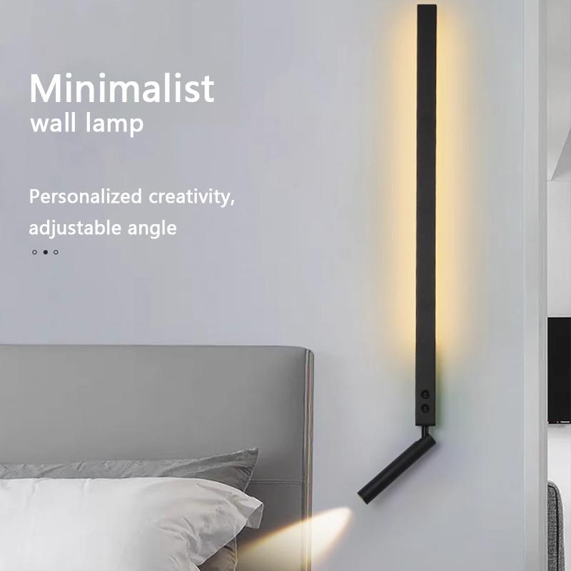 Italian Minimalist LED Wall Lamp Modern Bedroom Bedside Spotlight Creative Living Room Background Wall Ambient Light