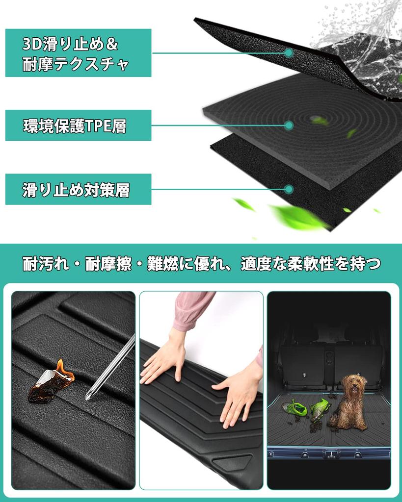 Mixsuper 3D Luggage Mat for Daihatsu New Atrai December 2021 Waterproof Cargo TPE Interior 1 Piece New Atrai S7 S700V/S710V (6th Generation, -