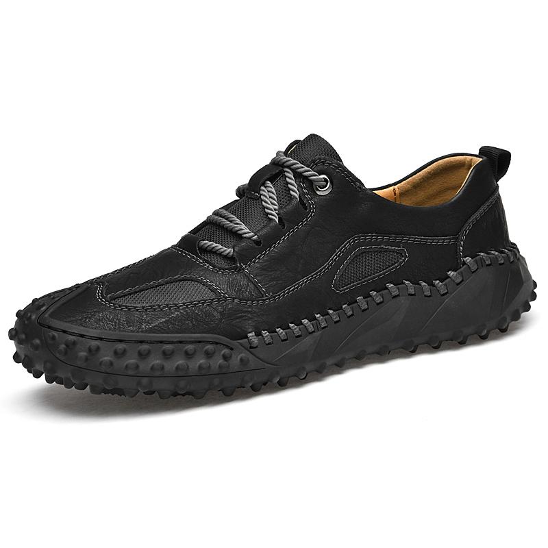 Fashion 2025 Luxury Casual Men Shoes Fashion Comfort Soft Leather Sports Flats Sneakers Versatile Lace-up Outdoor Walking Mens Shoes