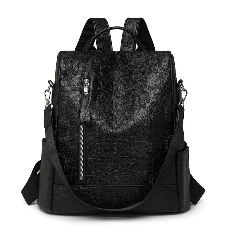 Backpack women's new fashion simple commuter soft leather bag large capacity women's backpack women's backpack