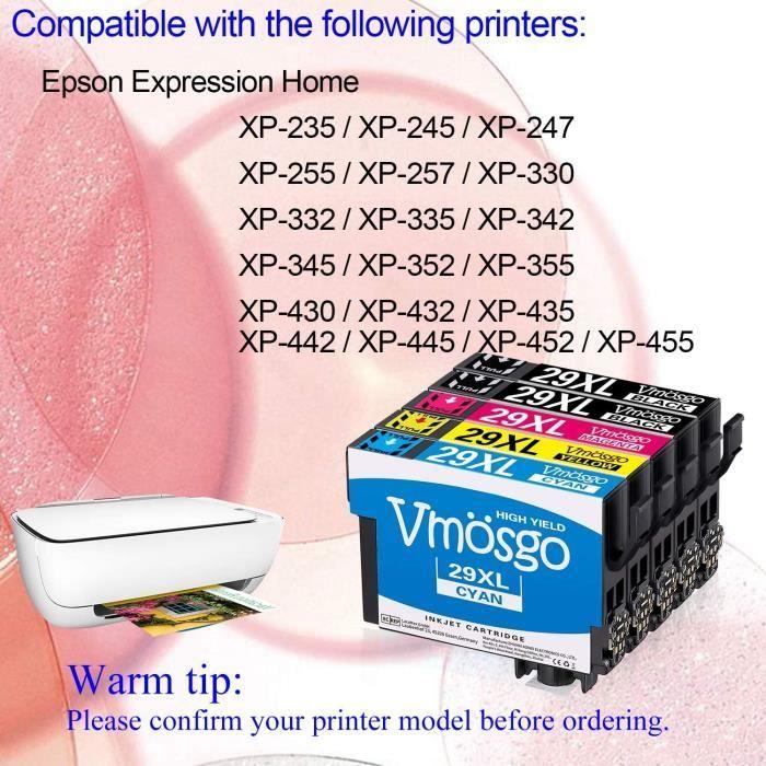 Cartouches compatibles - VMOSGO - Epson 29 XL - 5 pièces - Grande capacité - Multi-couleurs