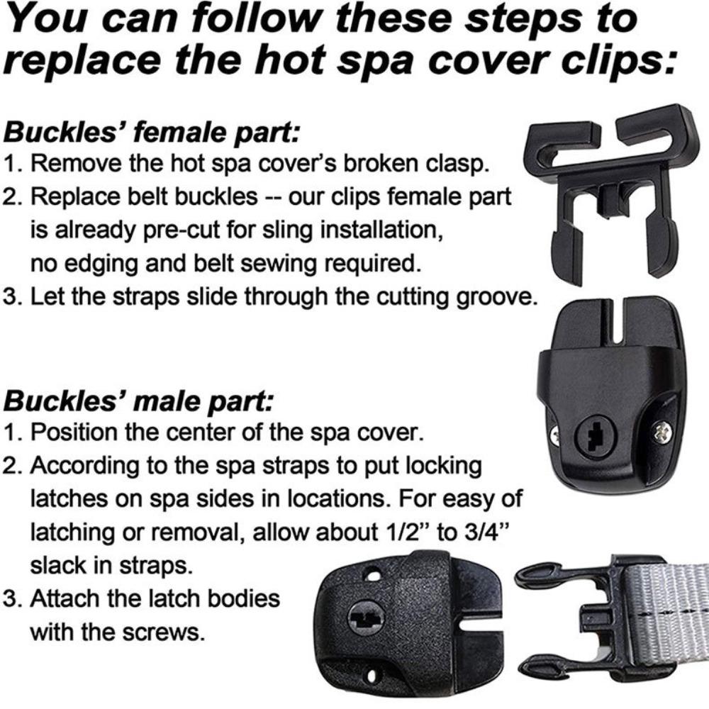 4 Buc/Seturi Siguranță Sporită Cataramă de Blocare pentru Husă de Spa/Cada Fierbinte Kit ABS Accesorii pentru Cada Fierbinte