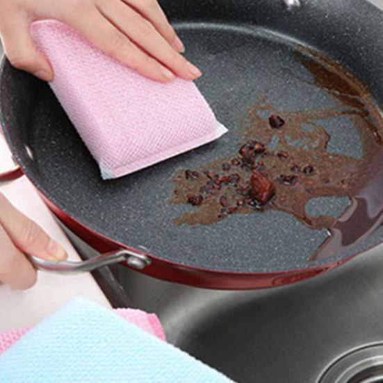 Esponja de limpieza lavable, fácil de limpiar, Color aleatorio, limpiador de ollas de descontaminación fuerte para uso diario, 4 Uds.