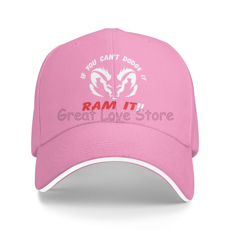 If You Can`T Dodge It Ram It Print Sandwich Baseball Cap Summer Sun Protector Hat Uunisex Adjustable Snapback Caps Dad Hats Adjustable