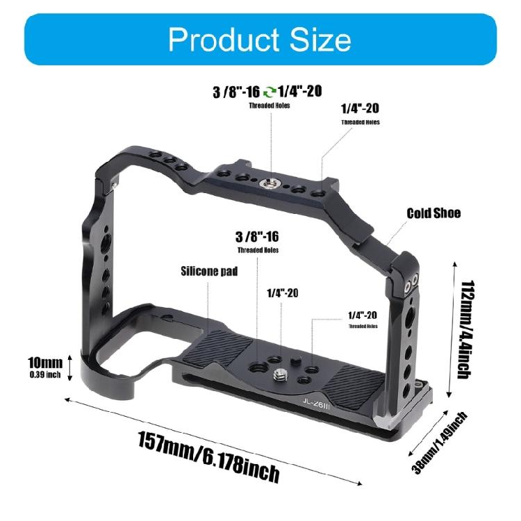 Versatile Metal Camera Cage Protective Camera Housing Camera Holder Photography Equipment Quick Installation for Z6III