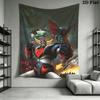 Grendizer Goldorak anime Wall Tapestry Aesthetic Wall Hanging Printed Fabric Blanket Decorative Tapestries for Bedroom Living Room Home Decor