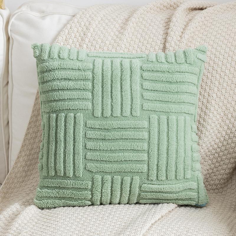 Solid Flannel Throw Pillow Cover 44x44 Cm Woven Soft Square Couch Bedroom Cushion Pillowcase for Sofa Bed Car Chair Home Textile