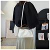 Wolkenplissierte Kunstleder-Schultertasche für Damen im Vintage-Stil, Crossbody, quadratische Geldbörse