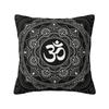 Colorful Lotus Mandala Cushion Cover 40x40cm Velvet Buddhism Flower Throw Pillow Case for Sofa Square Pillowcase Decoration