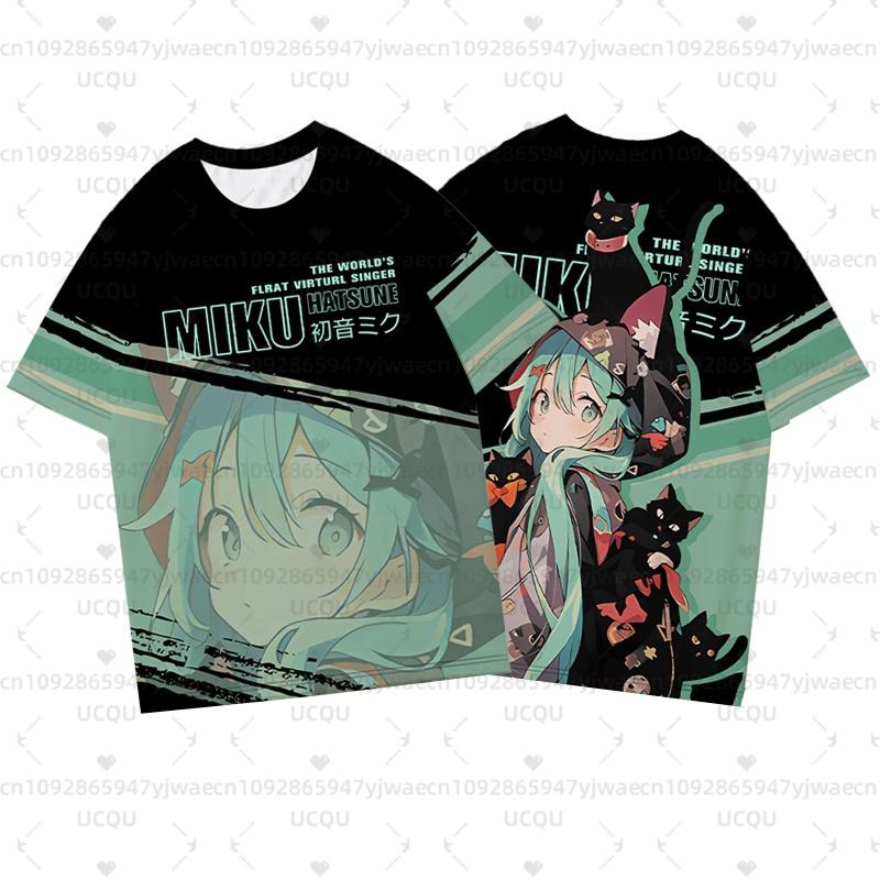 3D Printed Women's Short Sleeve T-shirt Summer Fashionable Casual Cute Hatsune Miku Hot Anime Fans T-shirt