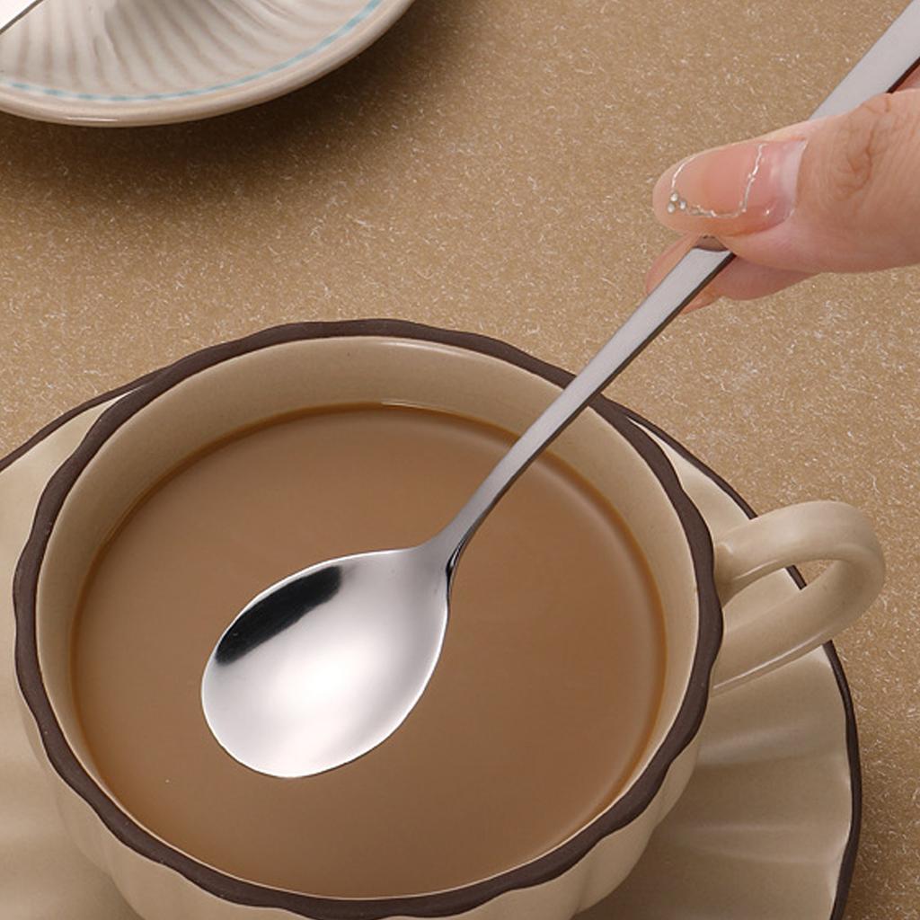 Cute Cat Spoon Stainless Steel Long Handle Spoon for Tea Coffee Ice Cream Dessert