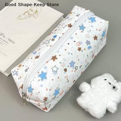 Multifunctional Stationery Bag Canvas Star Pen Bag Large Capacity Pencil Case Portable Cosmetic Bag Clutch Bag Gifts